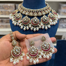 Hira Collections Traditional Kundan Stone Pearl And Beaded Choker Necklace Set