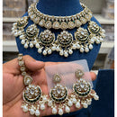 Hira Collections Traditional Kundan Stone Pearl And Beaded Choker Necklace Set