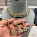 Hira Collections Traditional Crystal Stone And Pearl Necklace Set