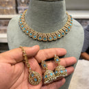 Hira Collections Traditional Crystal Stone And Pearl Necklace Set
