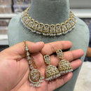 Hira Collections Traditional Crystal Stone And Pearl Necklace Set