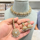Hira Collections Traditional Crystal Stone And Pearl Necklace Set