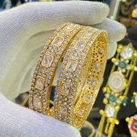 Hira Collections Ethnic Glow Crystal And Austrian Stone Bangles Set