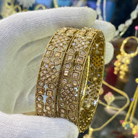 Hira Collections Ethnic Glow Crystal And Austrian Stone Bangles Set