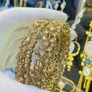 Hira Collections Ethnic Glow Crystal And Austrian Stone Bangles Set