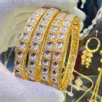 Hira Collections Kundan Stone Bangles Set for Women