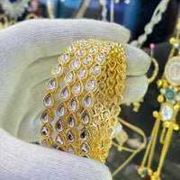 Hira Collections Kundan Stone Bangles Set for Women