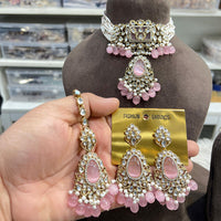 Hira Collections Traditional Kundan Stone Pearl And Beaded Choker Necklace Set