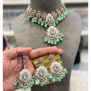 Hira Collections Luxury Kundan Stone Pearl And Beads Meenakari Choker Necklace Set