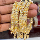 Hira Collections Royal Crystal Stone And Pearl Bangles Set
