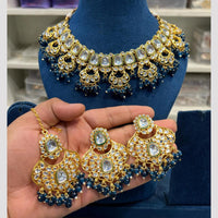 Hira Collection Glamorous Polki Kundan And Pearl Choker Necklace Set