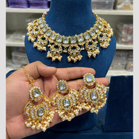 Hira Collection Glamorous Polki Kundan And Pearl Choker Necklace Set