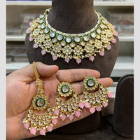 Hira Collection Glamorous Polki Kundan And Pearl Choker Necklace Set