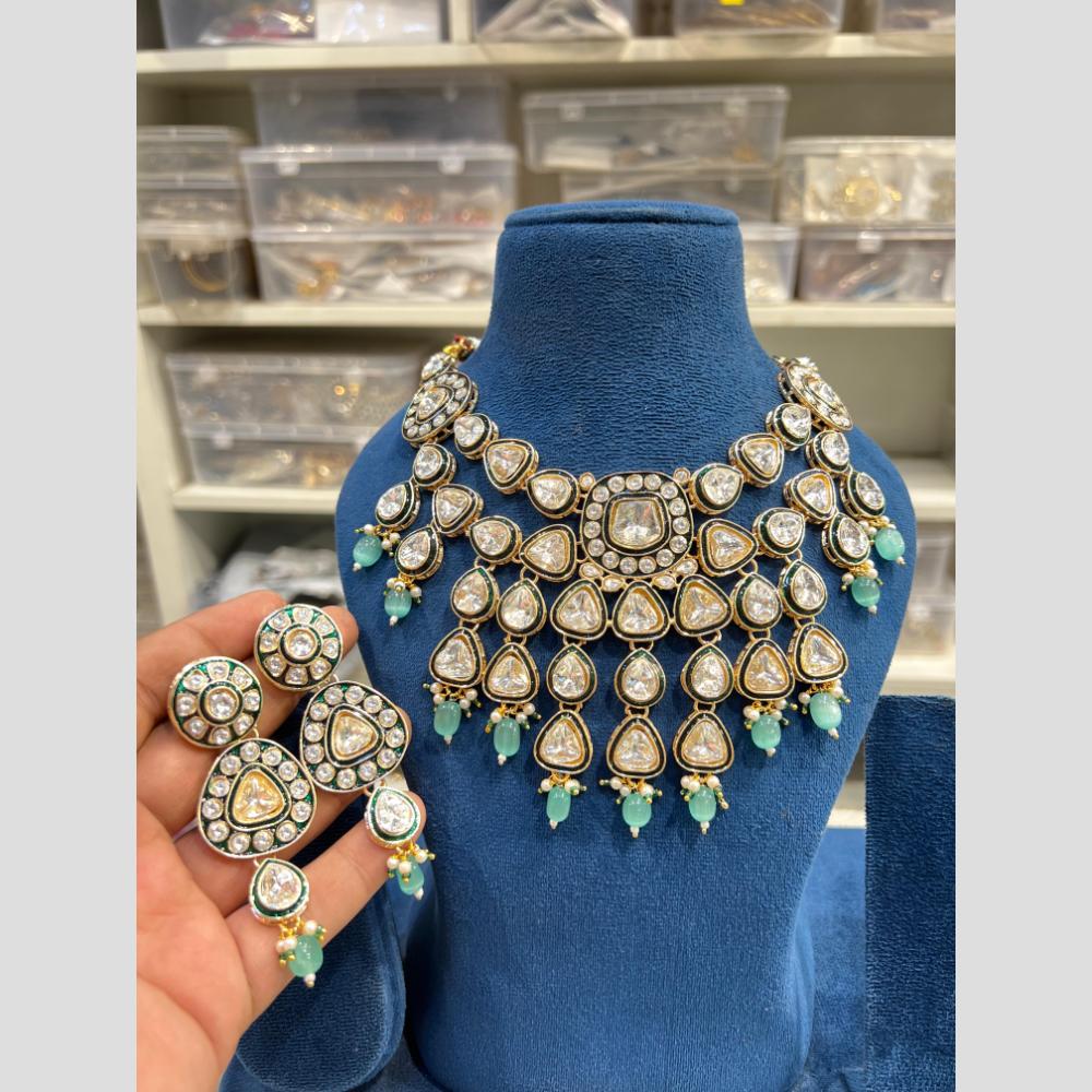 Hira Collection Royal Kundan Stone And Pearl Necklace Set