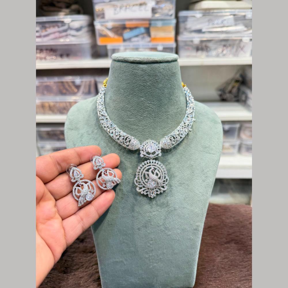 Hira Collection Delicate American Daimond Necklace Set