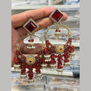 Hira Collections Graceful Pota Stone And Pearl Meenakari Jhumki Earrings