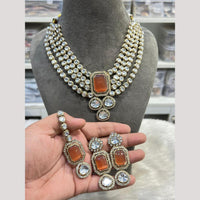 Hira Collection Pota Stone And Austrian Stone Designer Necklace Set