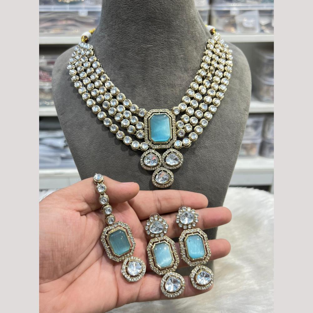Hira Collection Pota Stone And Austrian Stone Designer Necklace Set