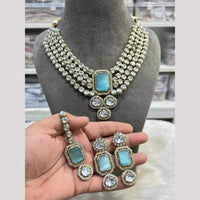 Hira Collection Pota Stone And Austrian Stone Designer Necklace Set