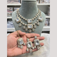 Hira Collection Pota Stone And Austrian Stone Designer Necklace Set