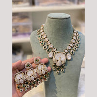 Hira Collections Premium Pota Stone Statement Necklace Set