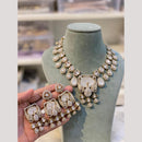Hira Collections Premium Pota Stone Statement Necklace Set