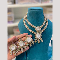 Hira Collections Premium Pota Stone Statement Necklace Set