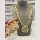 Hira Collection Glamorous Kundan Stone And Beads Long Necklace Set