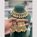 Hira Collection Premium Crystal Stone And Pearl Choker Necklace Set