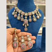 Hira Collection Glamorous Pota Stone And Austrian Stone Necklace Set