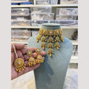 Hira Collection Premium Crystal Stone And Pearl Choker Necklace Set