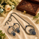 Hira Collections Exclusive 2 Tone Pota Stone Pearl Long Necklace Set for Women