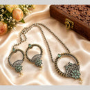 Hira Collections Exclusive 2 Tone Pota Stone Pearl Long Necklace Set for Women