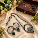 Hira Collections Exclusive 2 Tone Pota Stone Pearl Long Necklace Set for Women