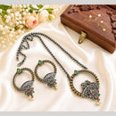 Hira Collections Exclusive 2 Tone Pota Stone Pearl Long Necklace Set for Women