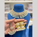 Hira Collection Glamorous Kundan Stone And Beads Necklace Set
