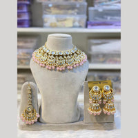 Hira Collection Glamorous Kundan Stone And Beads Choker Necklace Set