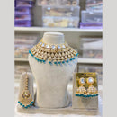 Hira Collection Glamorous Kundan Stone And Beads Choker Necklace Set