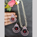 Hira Collections Exclusive Oxidised Pota Stone Pearl Long Necklace Set for Women