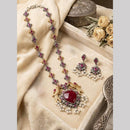 Hira Collections Exclusive 2 Tone Pota Stone Pearl Long Necklace Set for Women