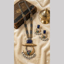 Hira Collections Exclusive 2 Tone Pota Stone Pearl Long Necklace Set for Women