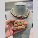 Hira Collections Glamorous Crystal Stone And Pearl Necklace Set