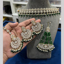 Hira Collections Premium Austrian Stone And Pearl Choker Necklace Set for Women