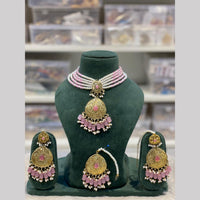Hira Collections Elegant Pota Stone And Beads Fashion Choker Necklace Set