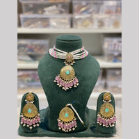 Hira Collections Elegant Pota Stone And Beads Fashion Choker Necklace Set