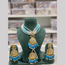 Hira Collections Elegant Pota Stone And Beads Fashion Choker Necklace Set