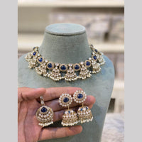 Hira Collections Premium Pota Stone And Pearl Necklace Set for Women