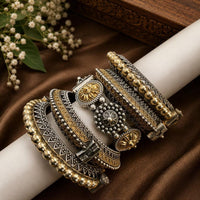 Hira Collections Elegant Dual Tone Openable Party Wear Bangles Set