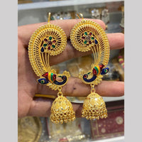 Hira Collections Festive Wear Gold Plated Meenakari EarCuff Jhumki Earrings