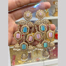 Hira Collections Premium Pota Stone And Pearl Jhumki Earrings for Women